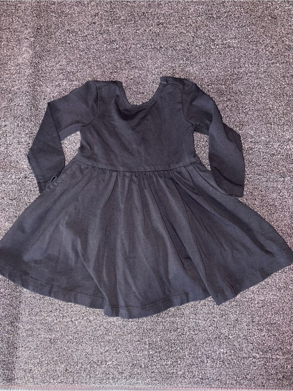 Ruffle Butts Black Long-Sleeve Twirl Dress